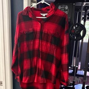 Old Navy Red and Black Checkered Shirt